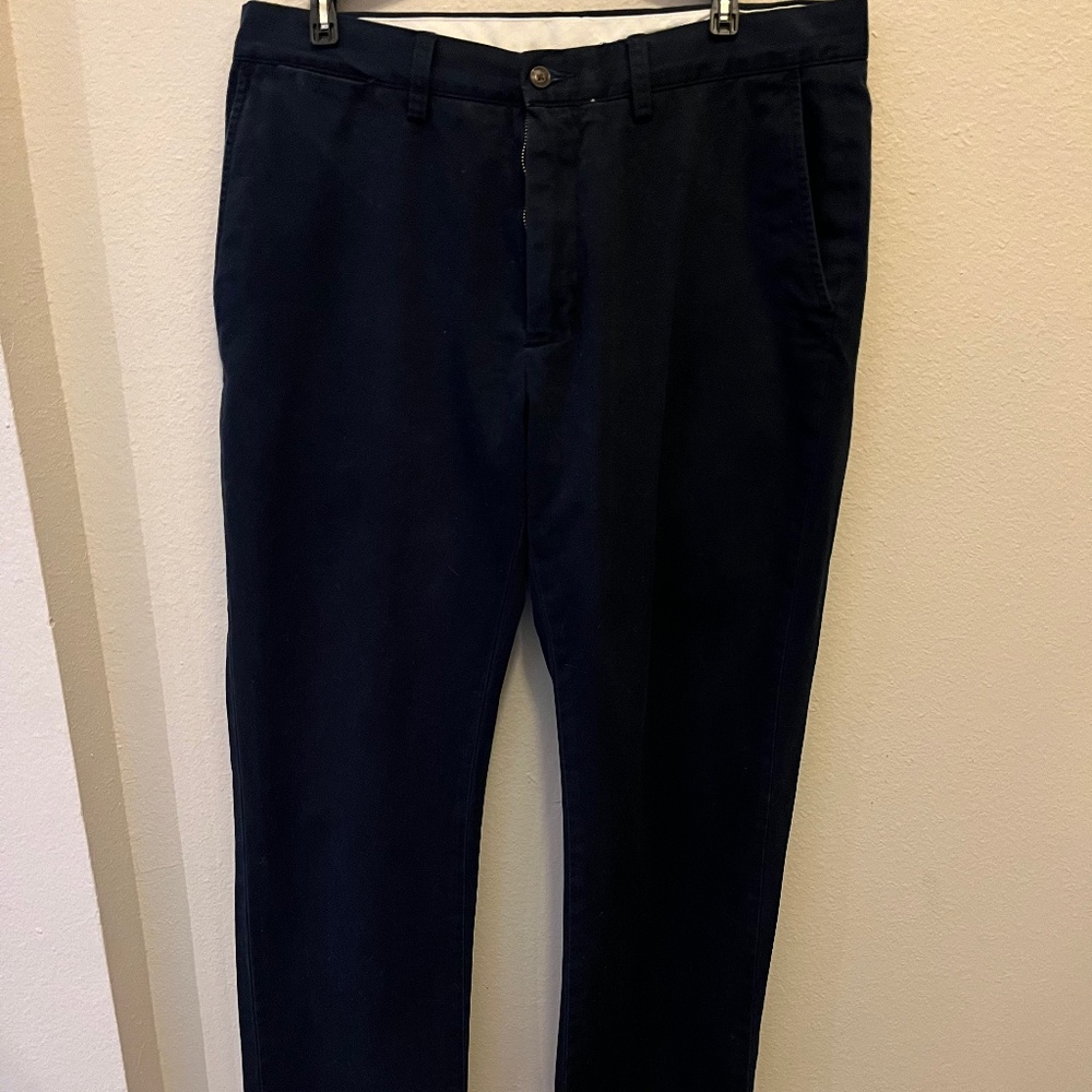 Polo Ralph Lauren Men's Flat Front Navy Pants, 34X34